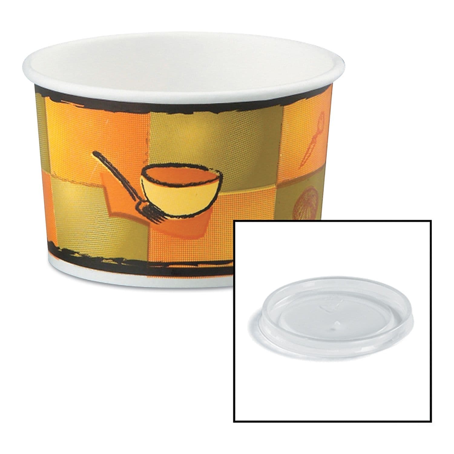 HUHTAMAKI FOODSERVICE Chinet Streetside Paper Food Container with Plastic Lid