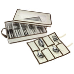 Household Essentials Flatware Storage Chest with Separate Serving Utensil Storage Pouch (546-1)