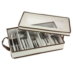 Household Essentials Flatware Storage Chest with Separate Serving Utensil Storage Pouch (546-1)