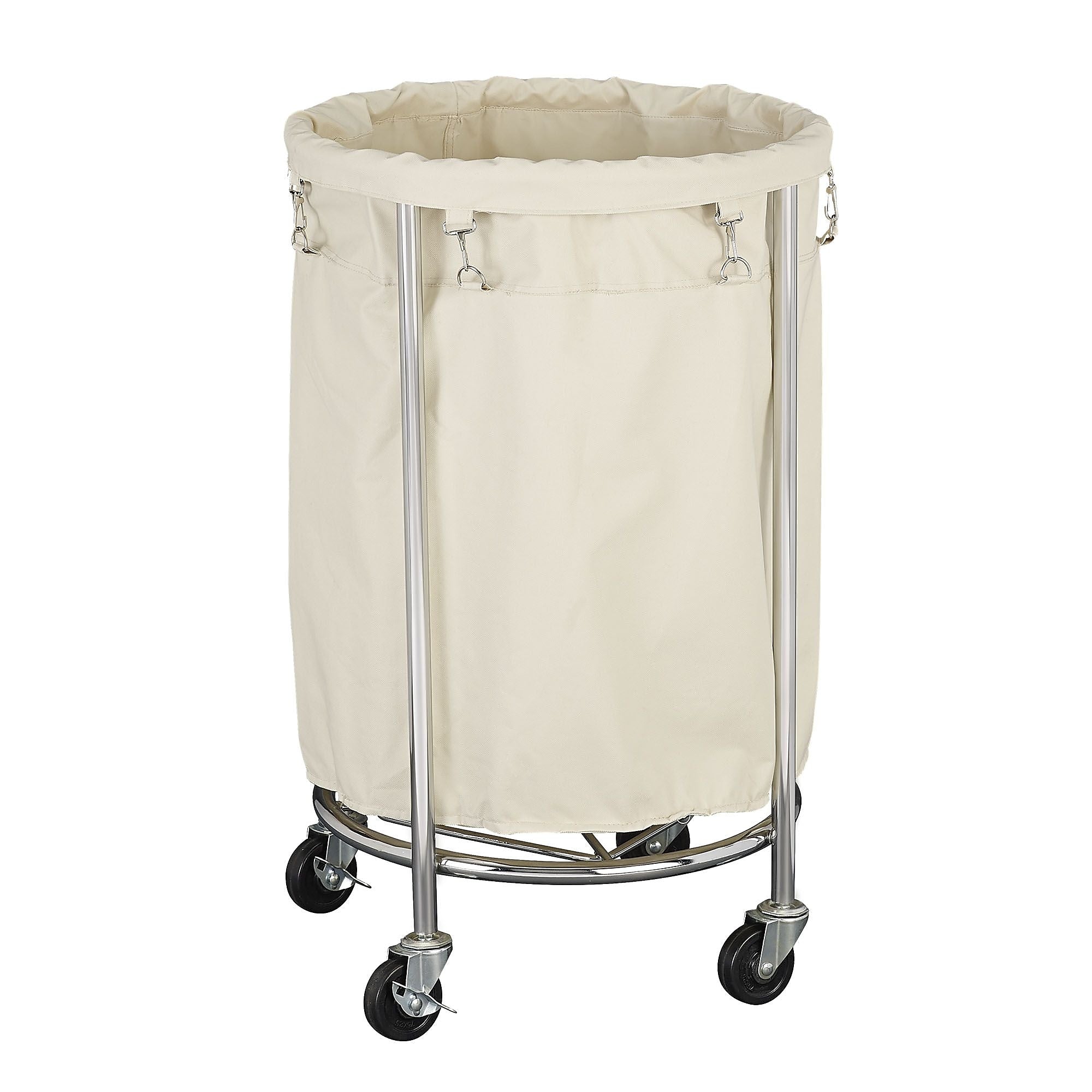 Household Essentials Commercial Rolling Hamper, Chrome (6021-1)