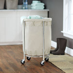 Household Essentials Commercial Rolling Hamper, Chrome (6021-1)