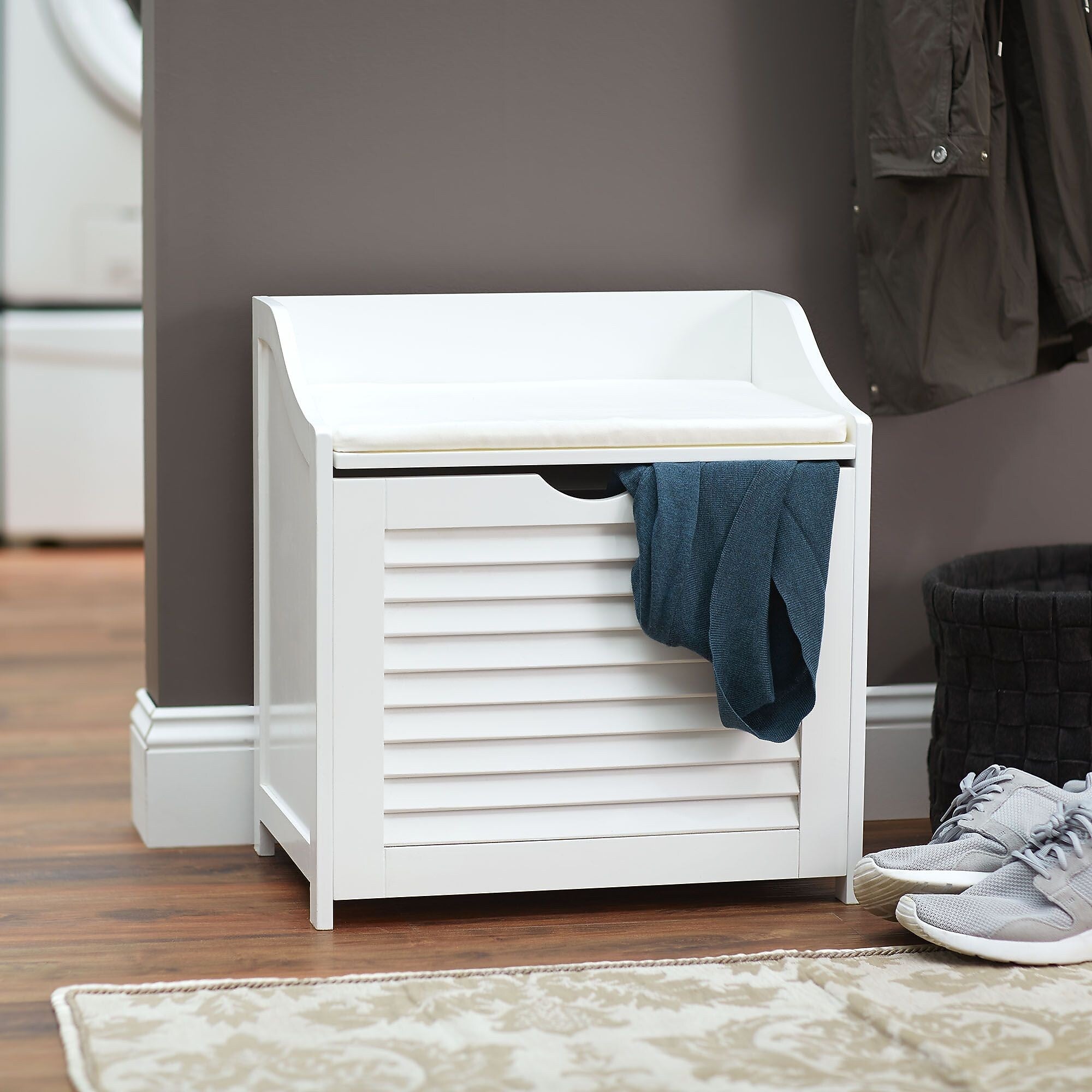 Household Essentials Single Load Cabinet Hamper Seat (18410-1)