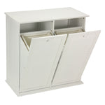 Household Essentials Tilt-Out Laundry Sorter Cabinet with Shutter Front, White (18411-1)