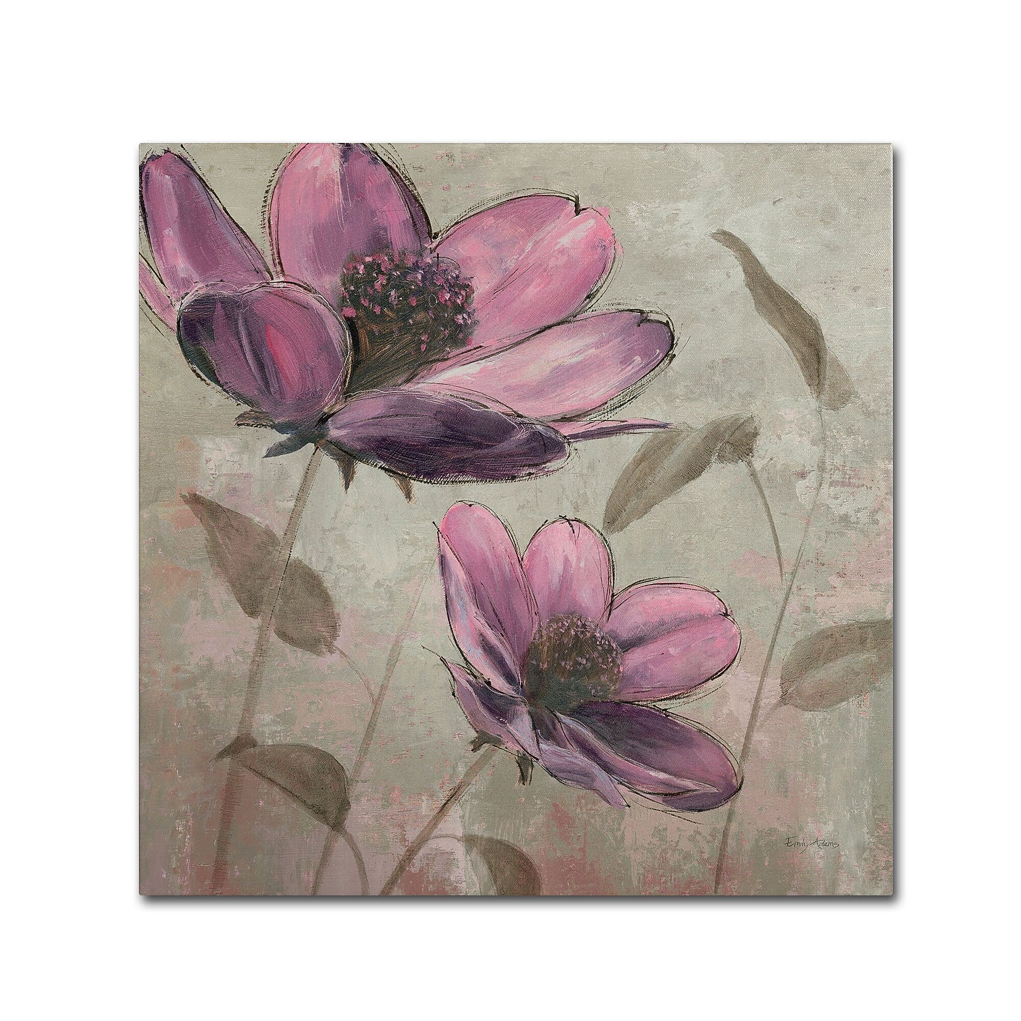 Trademark Fine Art WAP0106-C2424GG "Plum Floral II" by Emily Adams 24" x 24" Frameless Art