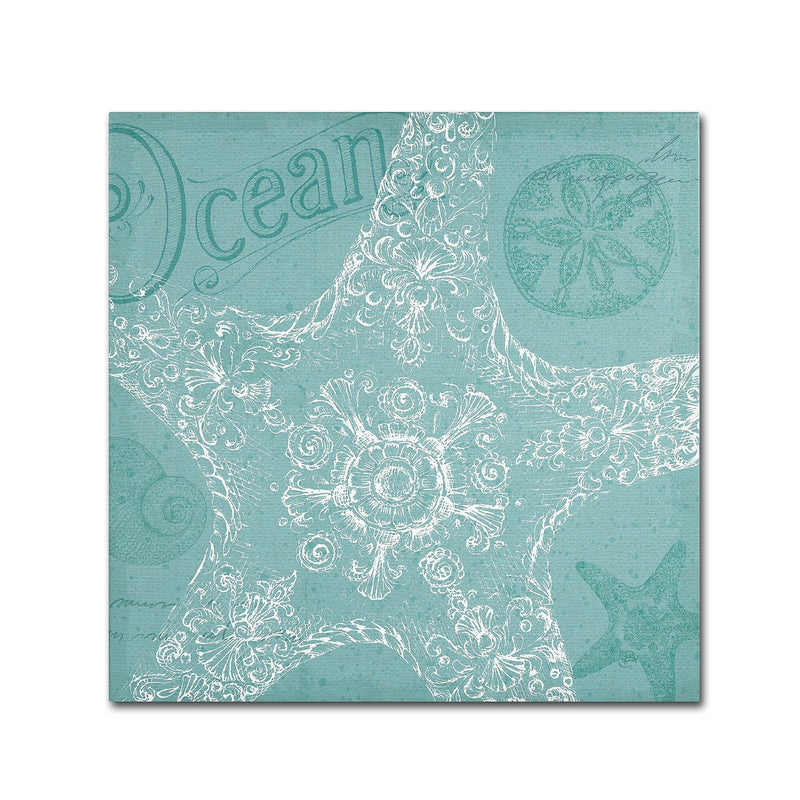 Trademark Fine Art WAP0097-C3535GG "Aqua Treasure I" by Daphne Brissonnet 35" x 35" Frameless Art