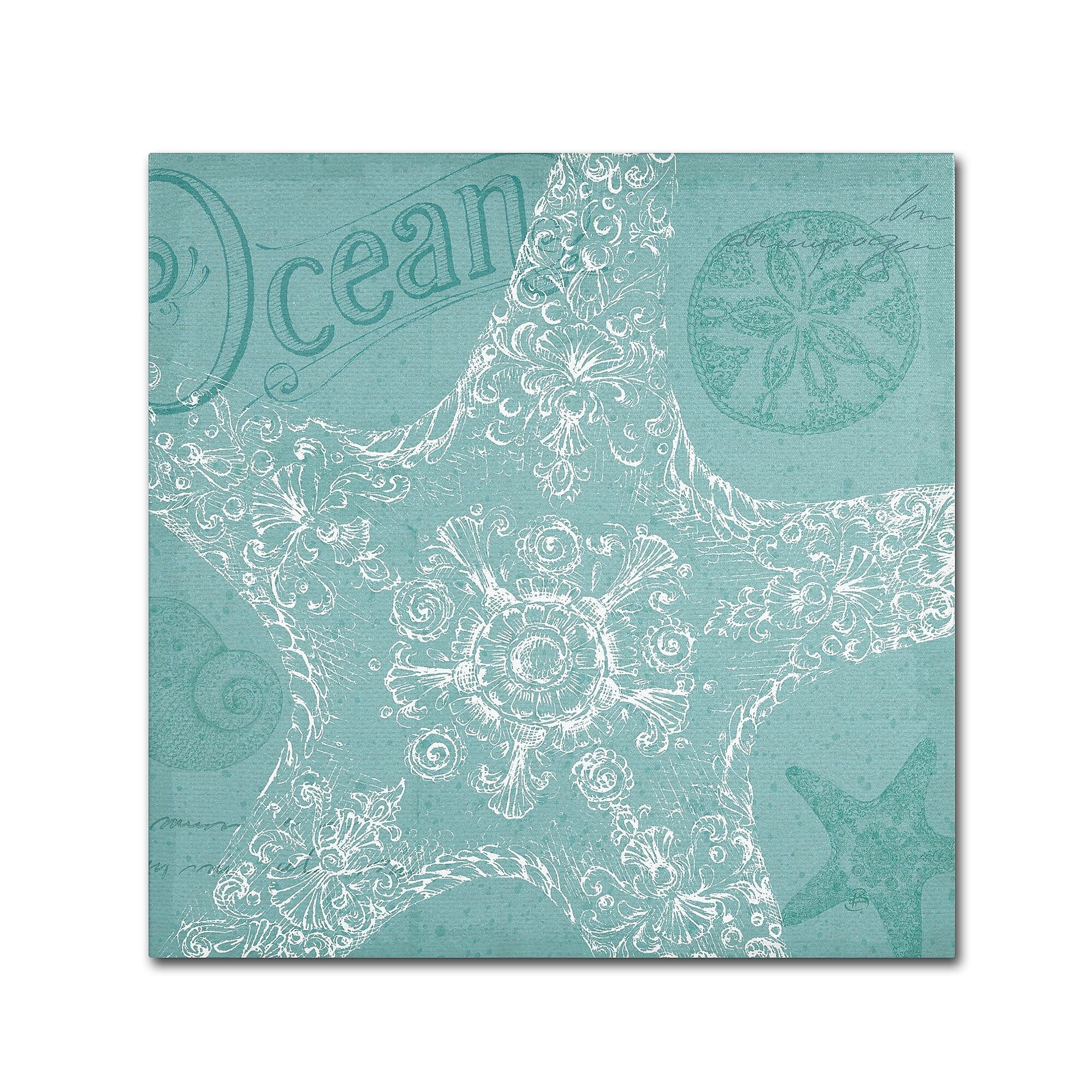 Trademark Fine Art WAP0097-C2424GG "Aqua Treasure I" by Daphne Brissonnet 24" x 24" Frameless Art