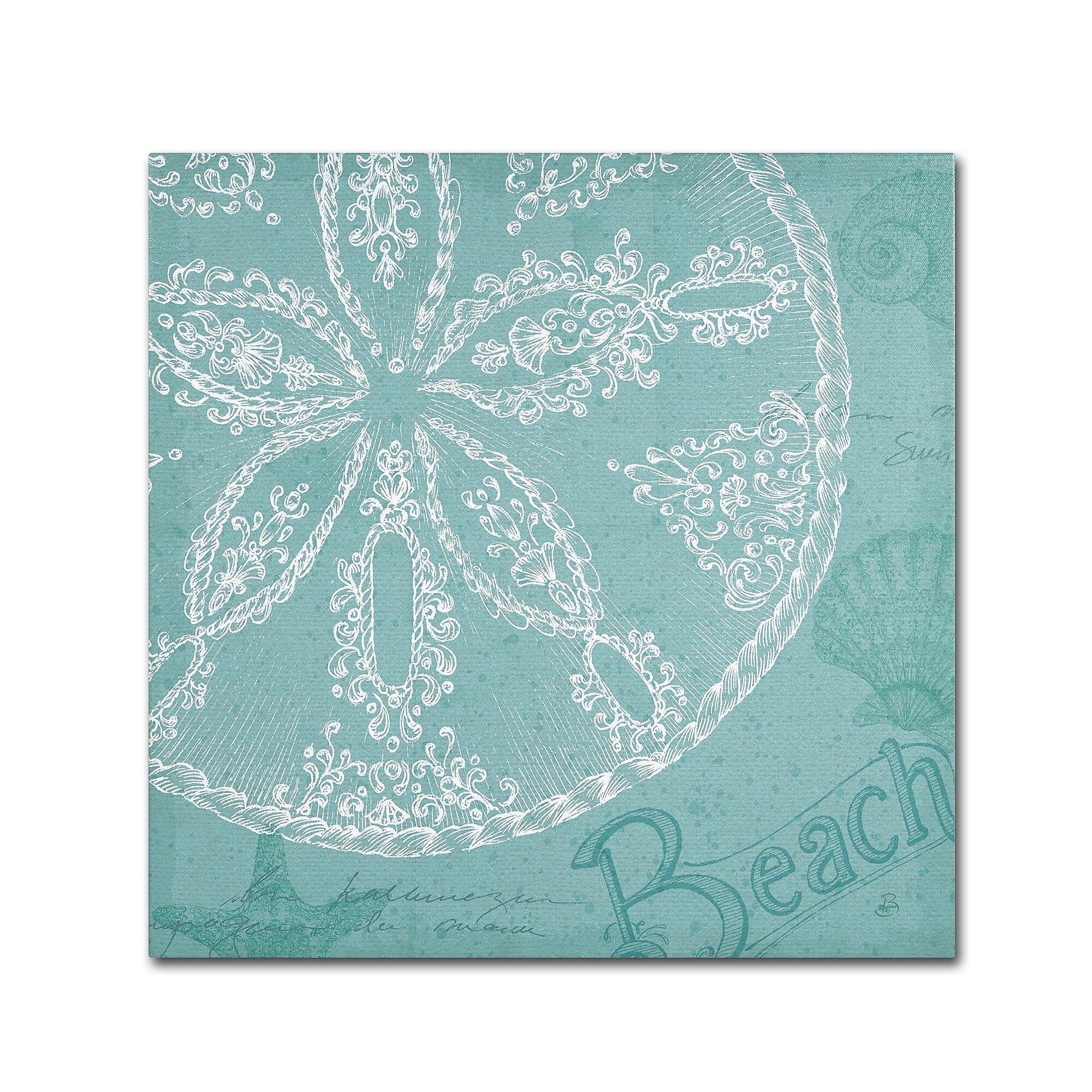 Trademark Fine Art WAP0098-C3535GG "Aqua Treasure II" by Daphne Brissonnet 35" x 35" Frameless Art