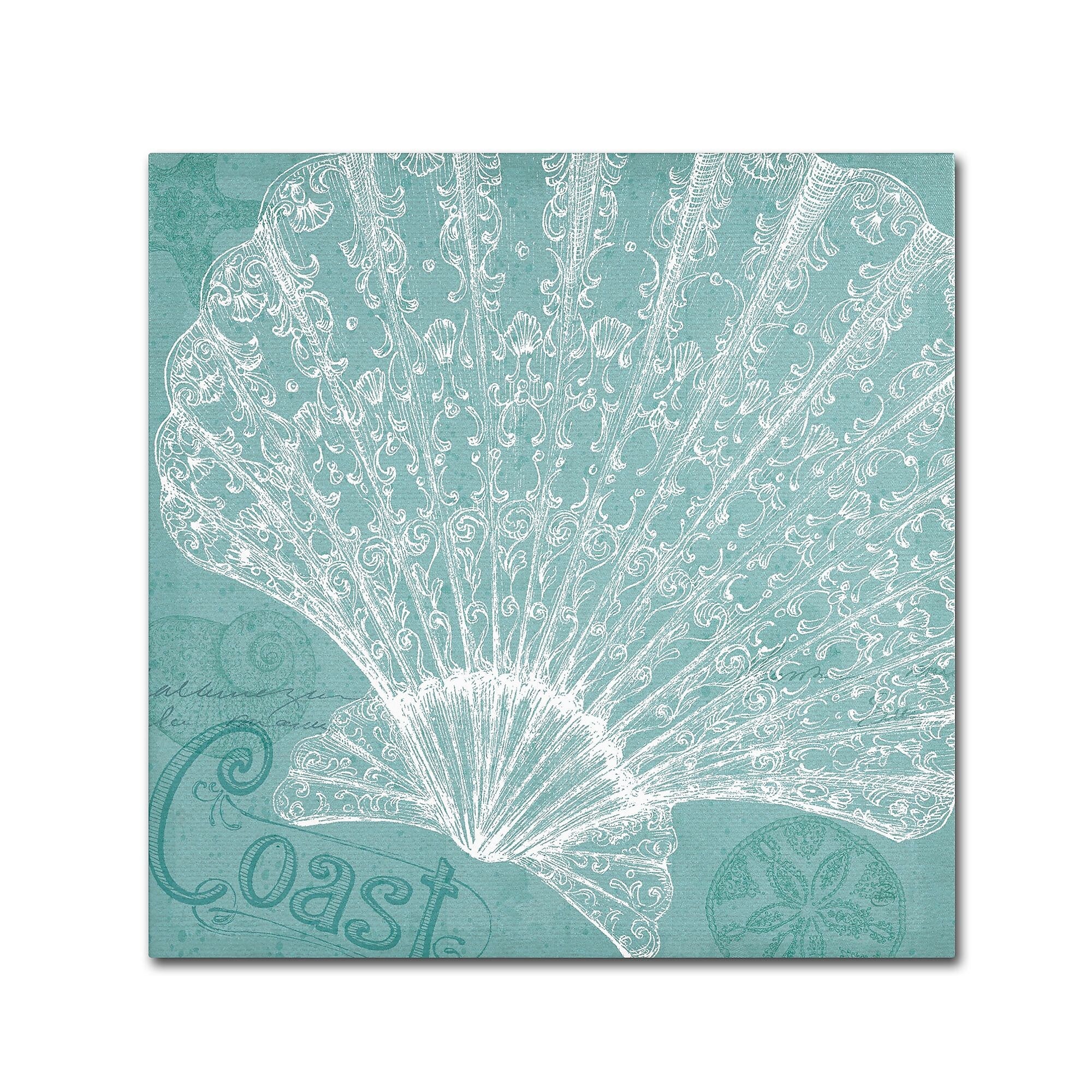 Trademark Fine Art WAP0099-C2424GG "Aqua Treasure III" by Daphne Brissonnet 24" x 24" Frameless Art