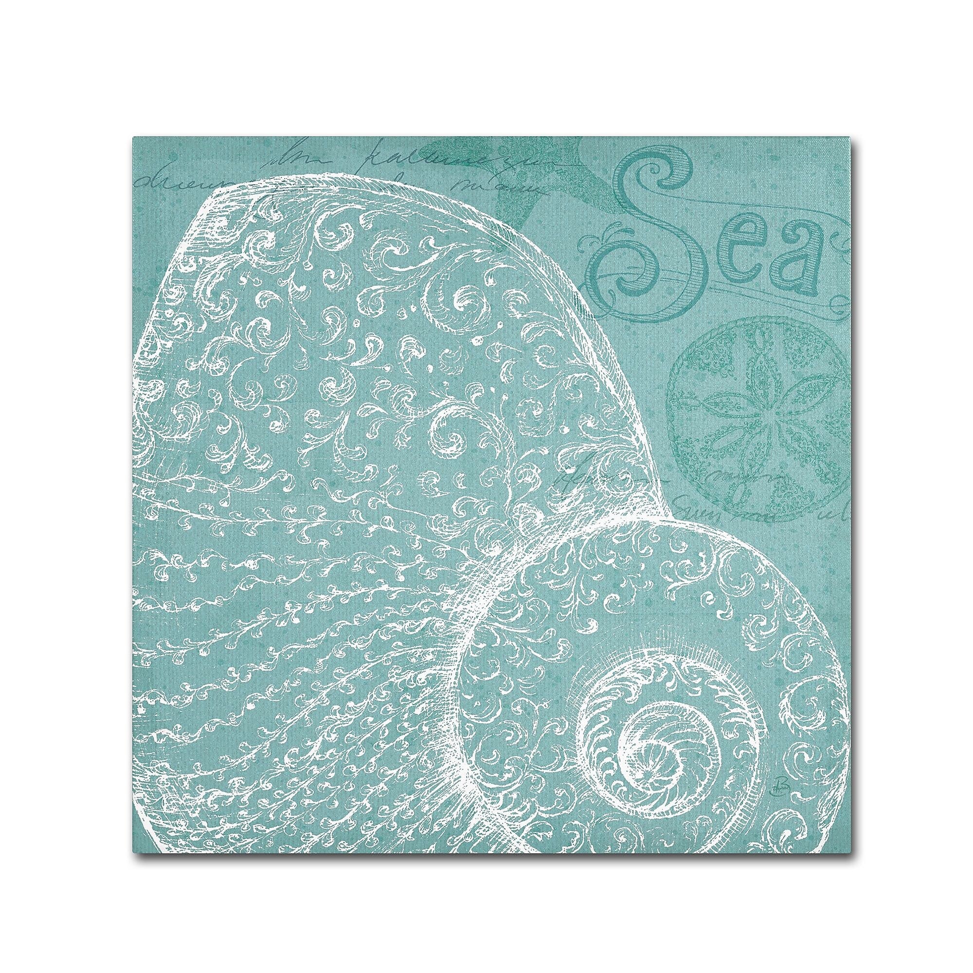 Trademark Fine Art WAP0100-C1414GG "Aqua Treasure IV" by Daphne Brissonnet 14" x 14" Frameless Art