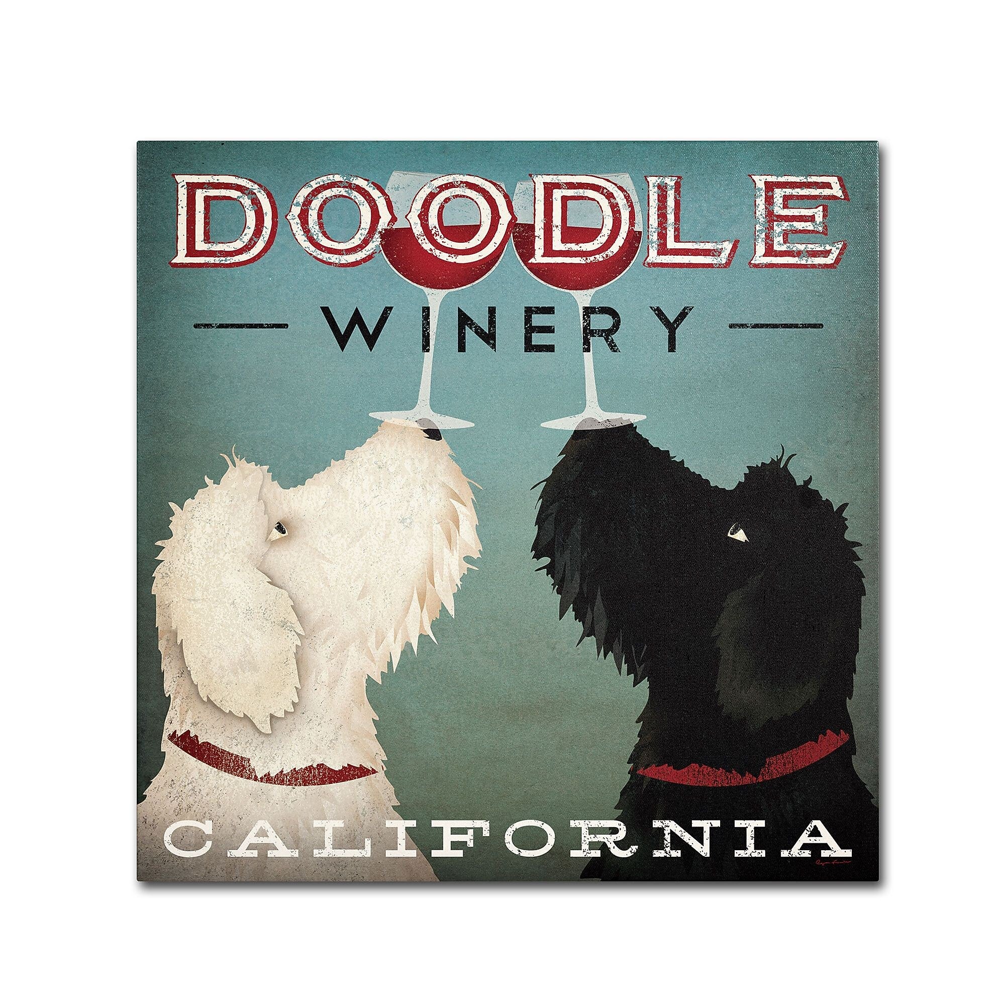 Trademark Fine Art WAP0124-C3535GG "Doodle Wine" by Ryan Fowler 35" x 35" Frameless Art