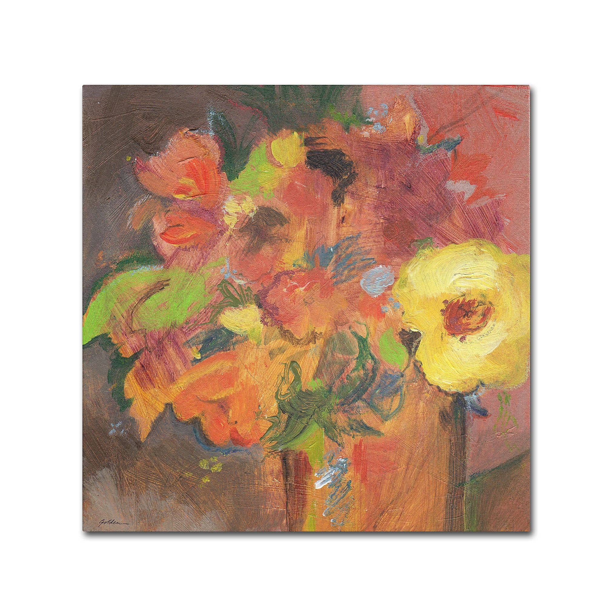 Trademark Fine Art SG5711-C2424GG "Floral Expressions" by Sheila Golden 24" x 24" Frameless Art
