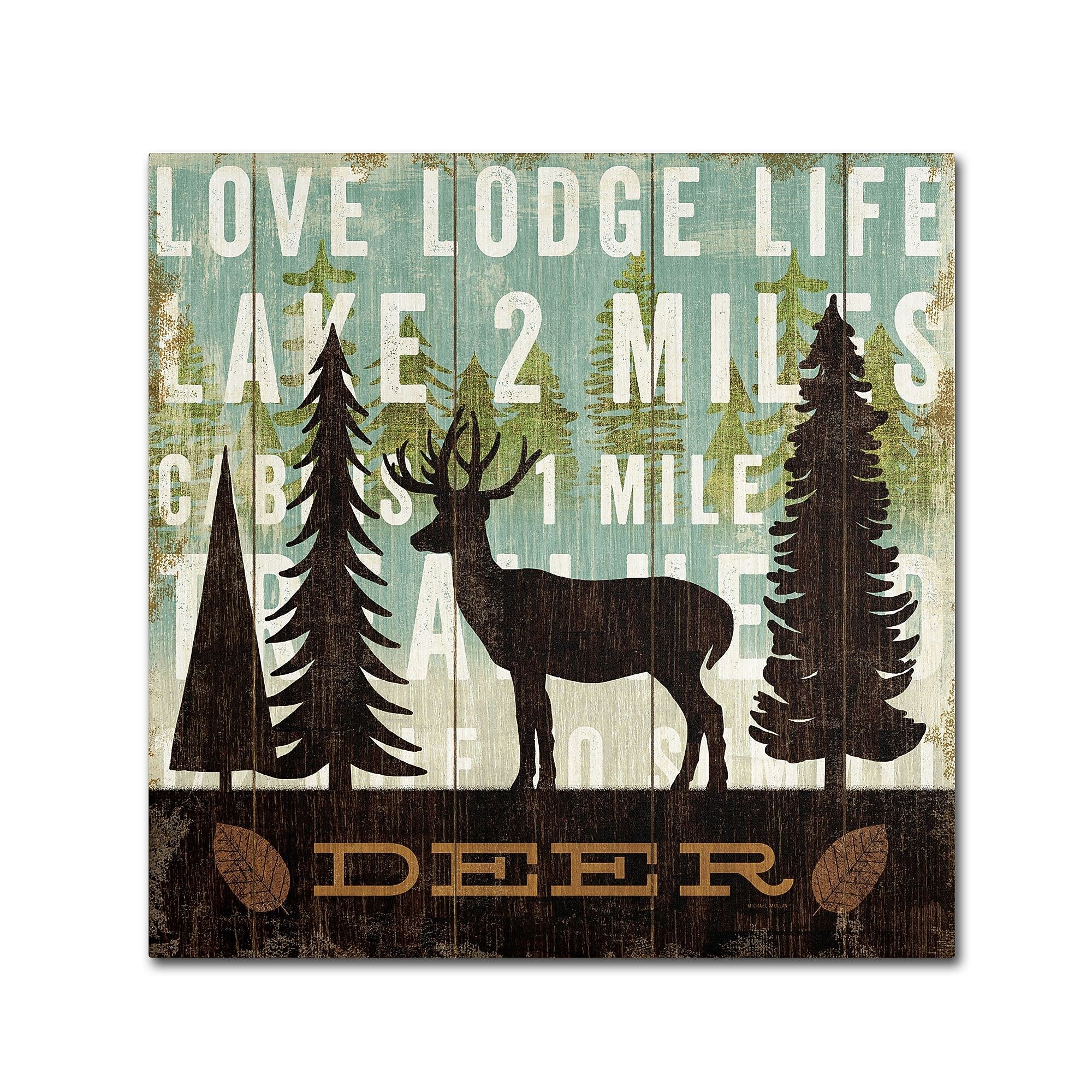 Trademark Fine Art WAP0122-C3535GG "Simple Living Deer" by Michael Mullan 35" x 35" Frameless Art
