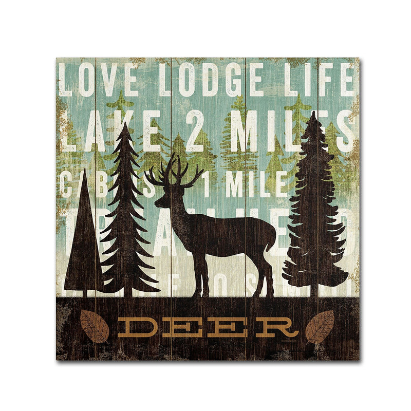 Trademark Fine Art WAP0122-C1414GG "Simple Living Deer" by Michael Mullan 14" x 14" Frameless Art