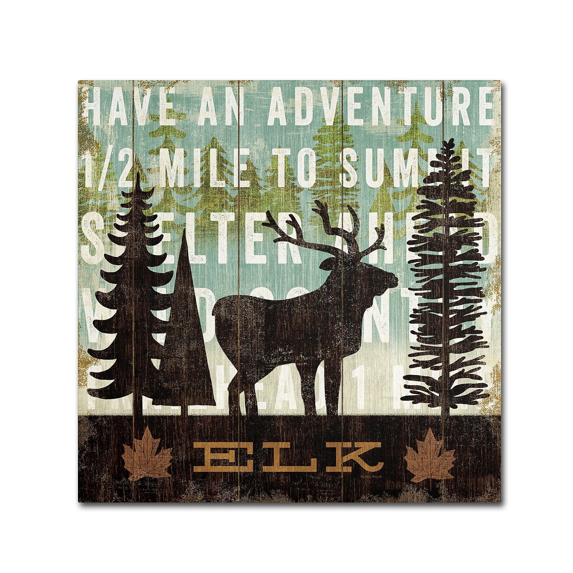 Trademark Fine Art WAP0121-C3535GG "Simple Living Elk" by Michael Mullan 35" x 35" Frameless Art