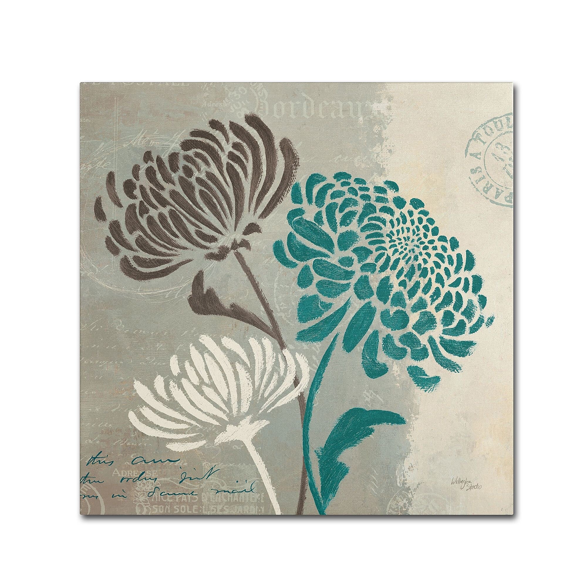 Trademark Fine Art WAP0135-C2424GG "Chrysanthemums II" by Wellington Studio 24" x 24" Frameless Art
