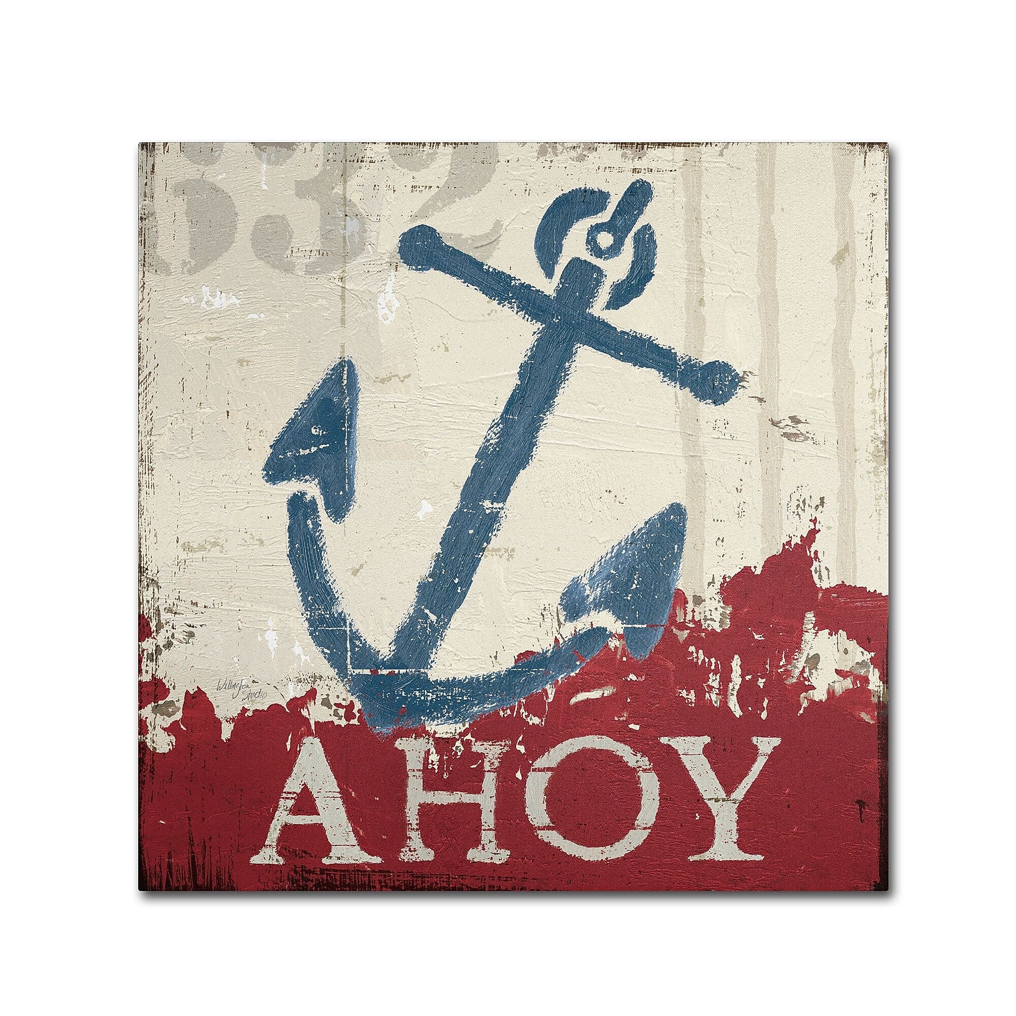 Trademark Fine Art WAP0139-C3535GG "Nautical IV Red" by Wellington Studio 35" x 35" Frameless Art