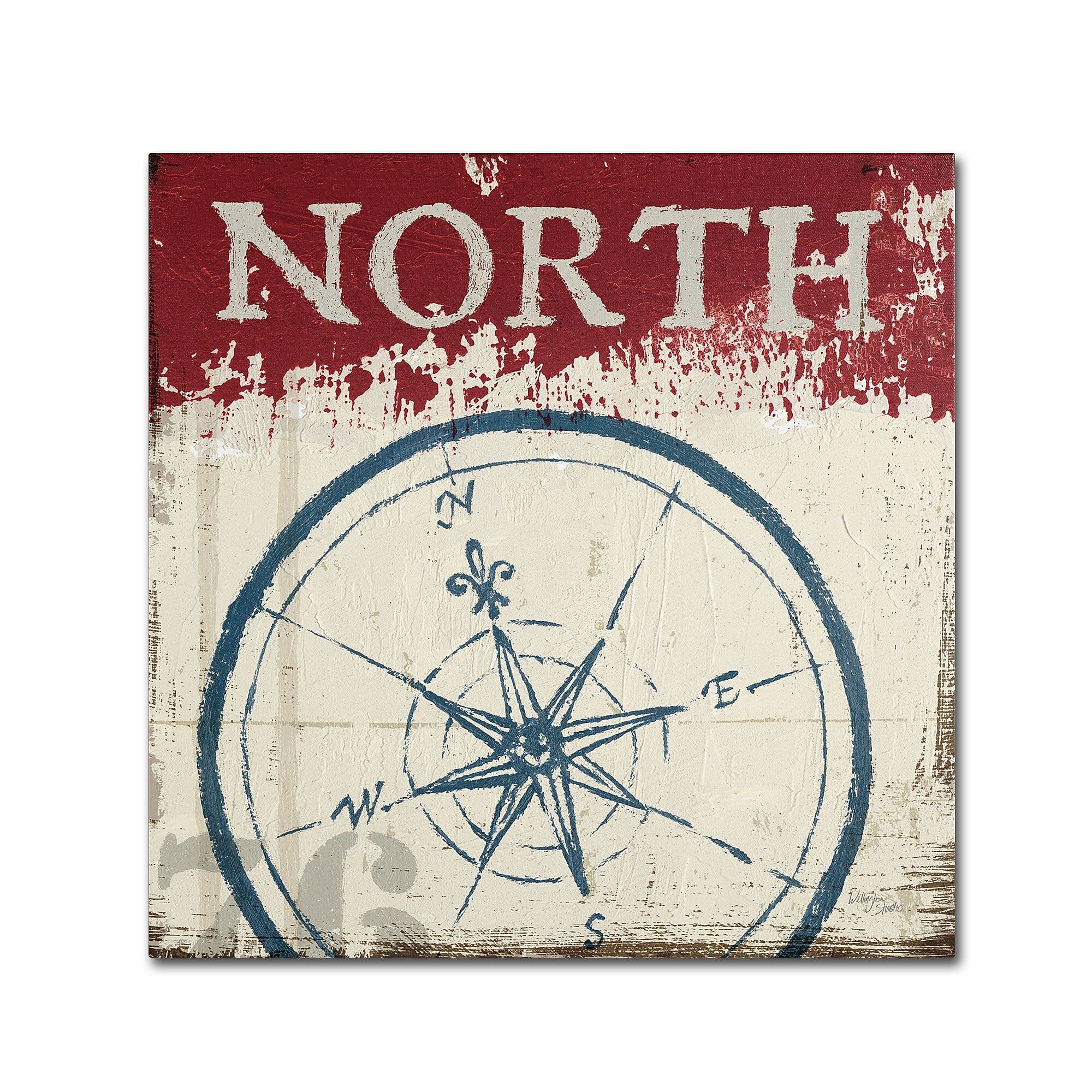 Trademark Fine Art WAP0136-C3535GG "Nautical I Red" by Wellington Studio 35" x 35" Frameless Art