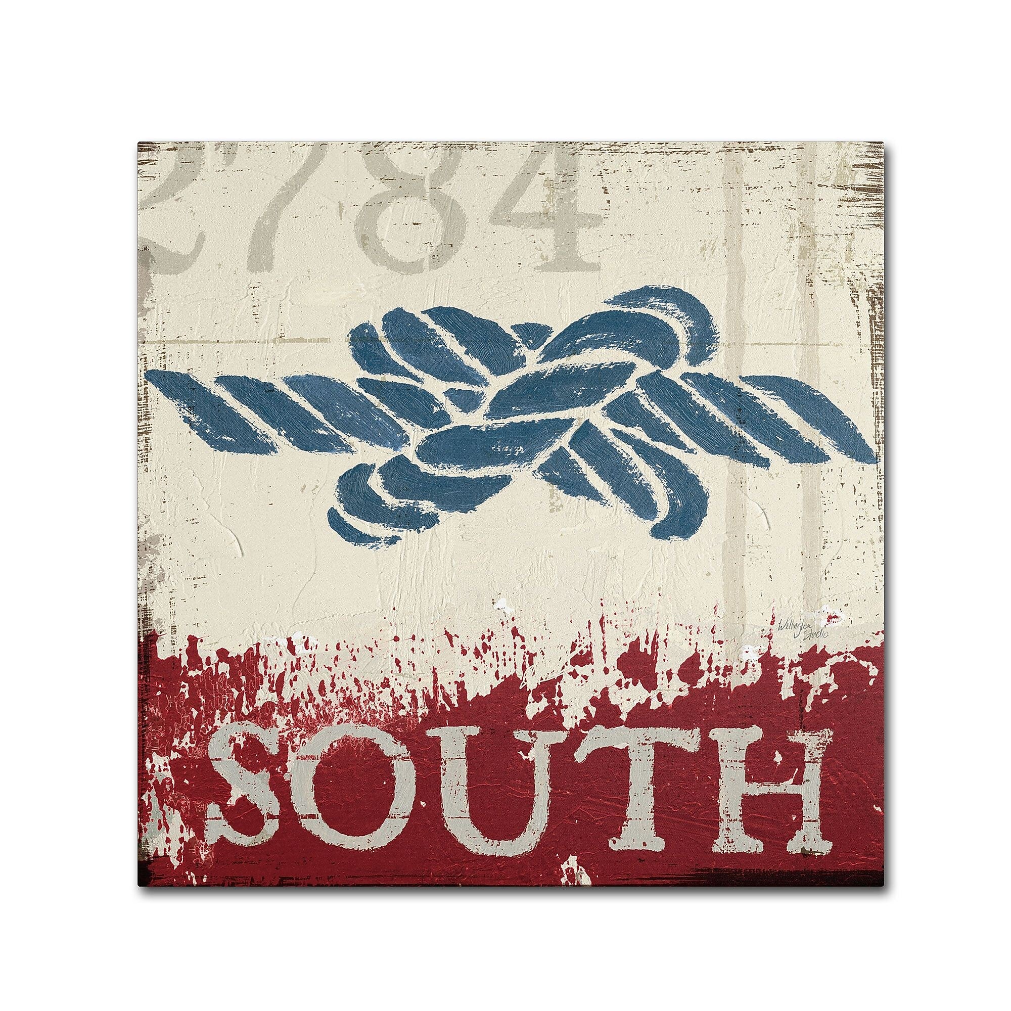 Trademark Fine Art WAP0137-C3535GG "Nautical II Red" by Wellington Studio 35" x 35" Frameless Art