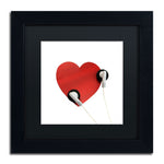 Trademark Fine Art Listen to Your Heart by Beata Czyzowska Young 11x11 FRM Art, BLK MTD (BC0128-B1111BMF)
