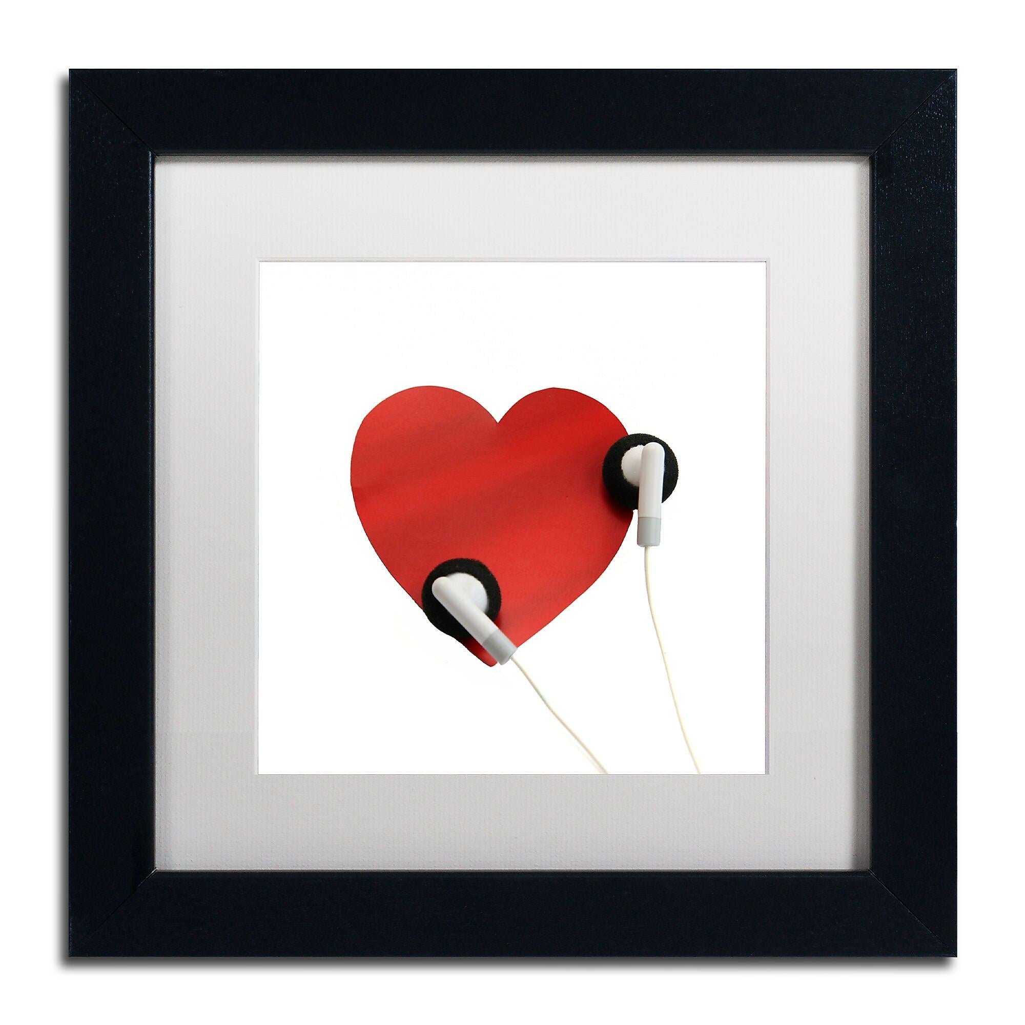 Trademark Fine Art Listen to Your Heart by Beata Czyzowska Young 11x11 FRM Art, WHT MTD