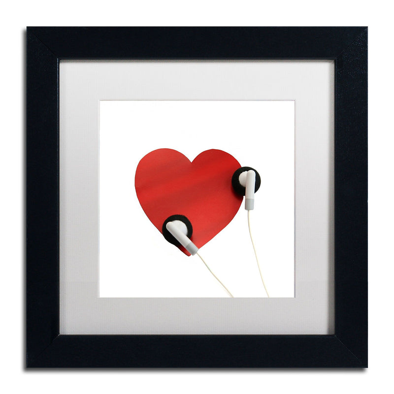Trademark Fine Art Listen to Your Heart by Beata Czyzowska Young 11x11 FRM Art, WHT MTD
