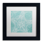 Trademark Fine Art WAP0097-B1111MF "Aqua Treasure I" by Daphne Brissonnet 11" x 11" FRM Art, WHT MTD