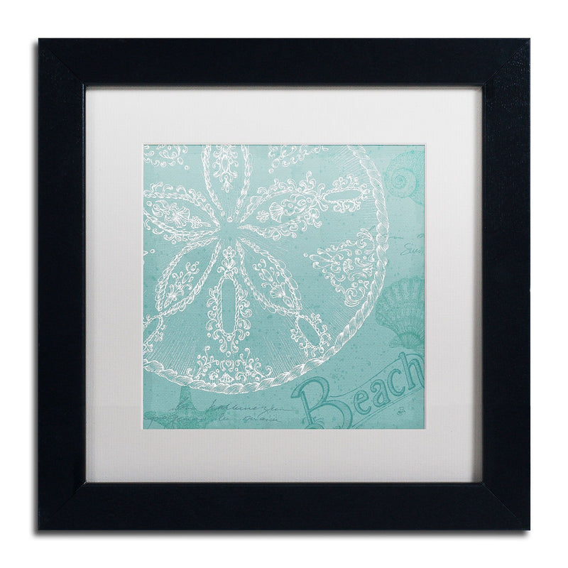Trademark Fine Art WAP0098-B1111MF Aqua Treasure II by Daphne Brissonnet 11x11 FRM Art, WHT MTD