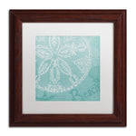 Trademark Fine Art WAP0098-W1111MF Aqua Treasure II by Daphne Brissonnet 11x11 FRM Art, WHT MTD