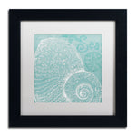 Trademark Fine Art WAP0100-B1111MF Aqua Treasure IV by Daphne Brissonnet 11x11 FRM Art, WHT MTD