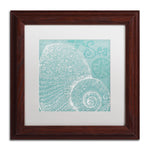 Trademark Fine Art WAP0100-W1111MF Aqua Treasure IV by Daphne Brissonnet 11x11 FRM Art, WHT MTD