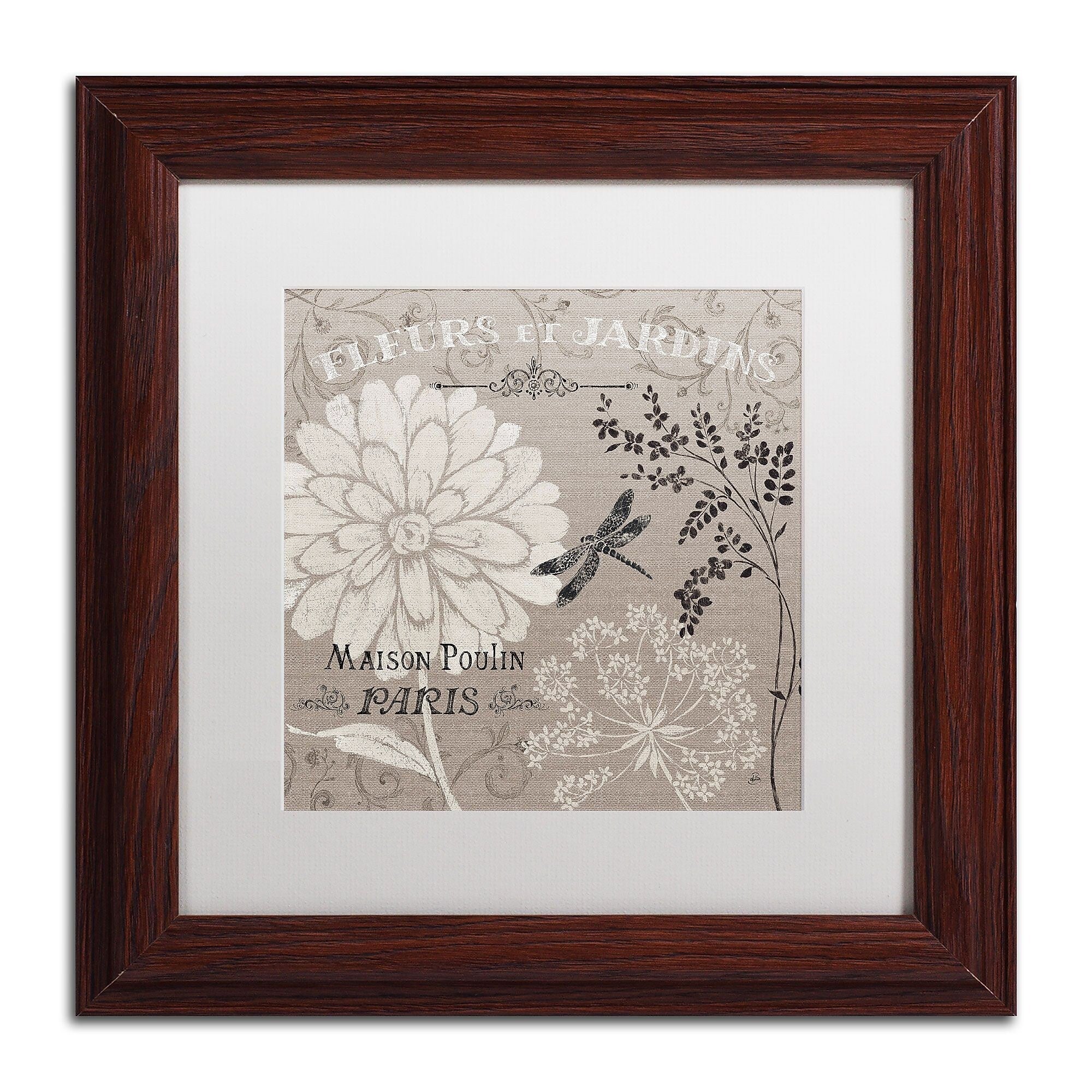 Trademark Fine Art French Linen Garden II by Daphne Brissonnet 11x11 FRM Art, WHT MTD (WAP0101-W1111MF)