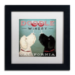 Trademark Fine Art WAP0124-B1111MF "Doodle Wine" by Ryan Fowler 11" x 11" Framed Art, White Matted