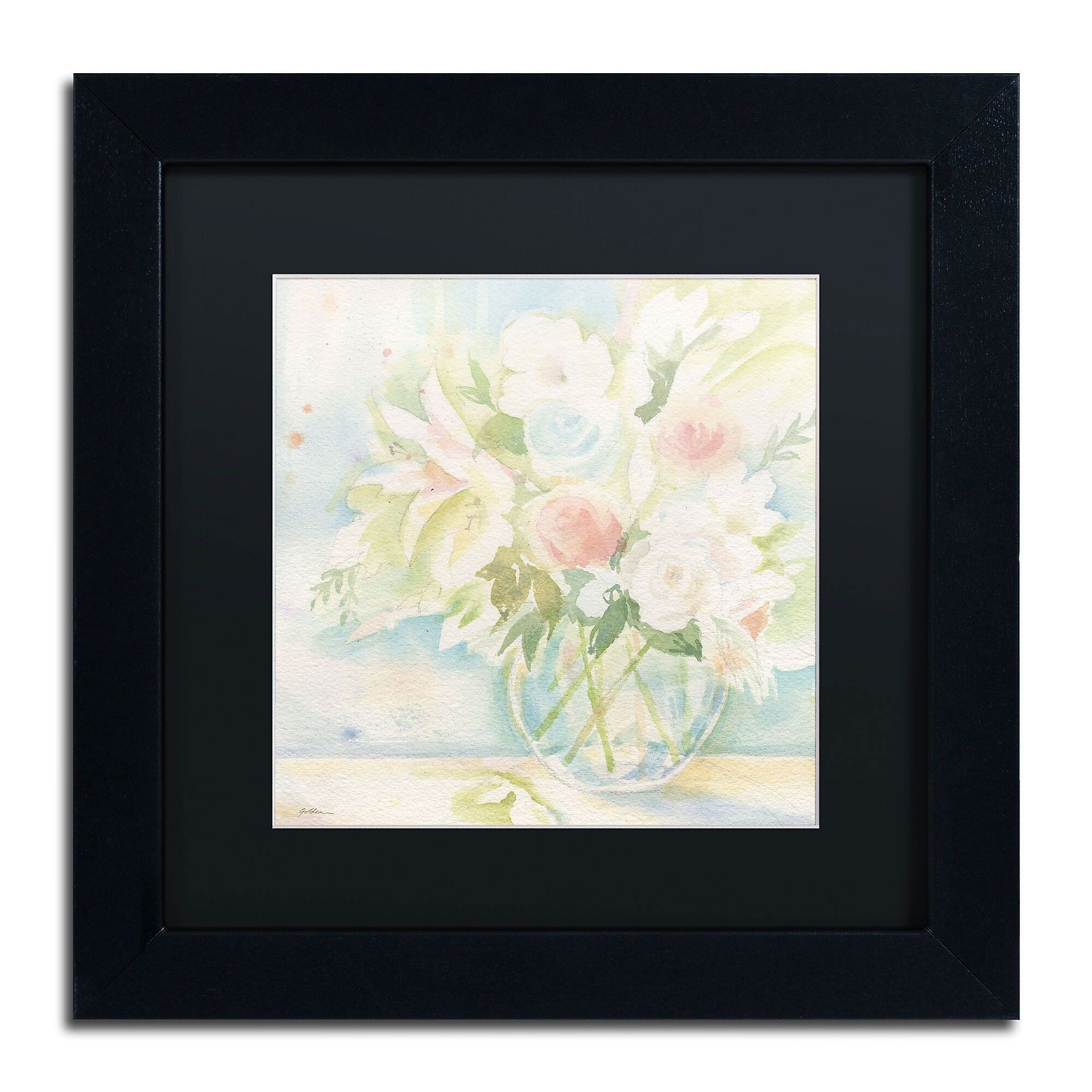 Trademark Fine Art SG5712-B1111BMF "Early June Bouquet" by Sheila Golden 11" x 11" FRM Art, BLK MTD