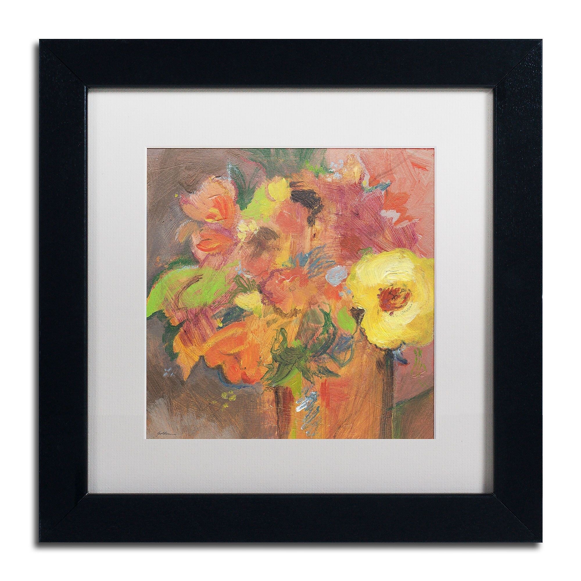 Trademark Fine Art SG5711-B1111MF "Floral Expressions" by Sheila Golden 11" x 11" FRM Art, WHT MTD