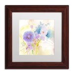 Trademark Fine Art SG5708-W1111MF "Mixed Blue Bouquet" by Sheila Golden 11" x 11" FRM Art, WHT MTD