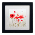 Trademark Fine Art SG5707-B1111MF "A Poppy Moment" by Sheila Golden 11" x 11" Framed Art, WHT MTD