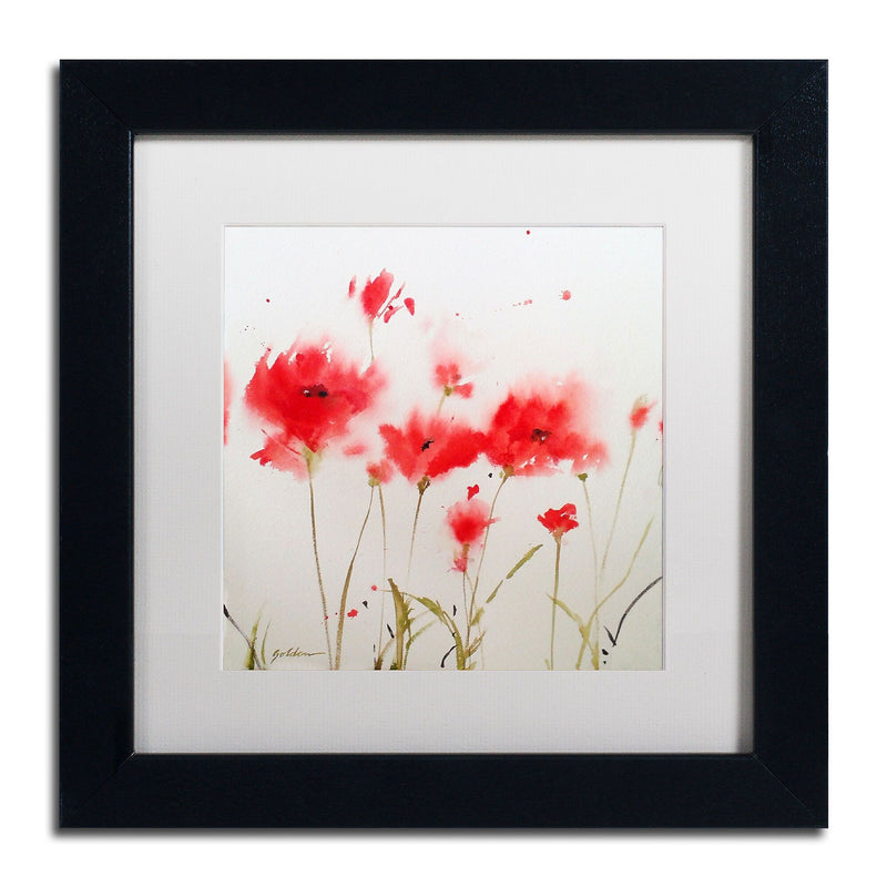 Trademark Fine Art SG5707-B1111MF "A Poppy Moment" by Sheila Golden 11" x 11" Framed Art, WHT MTD