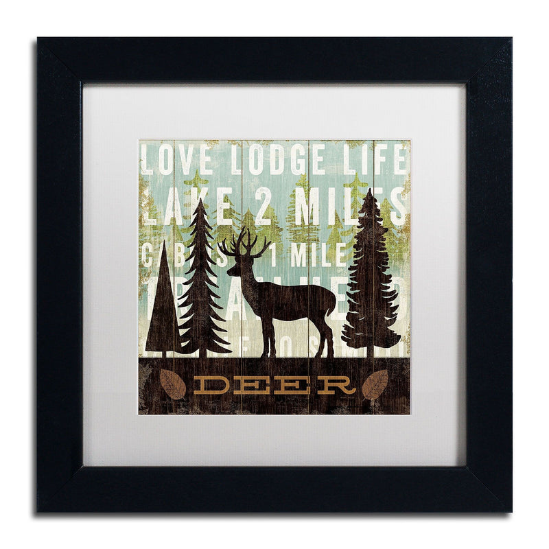 Trademark Fine Art WAP0122-B1111MF "Simple Living Deer" by Michael Mullan 11" x 11" FRM Art, WHT MTD