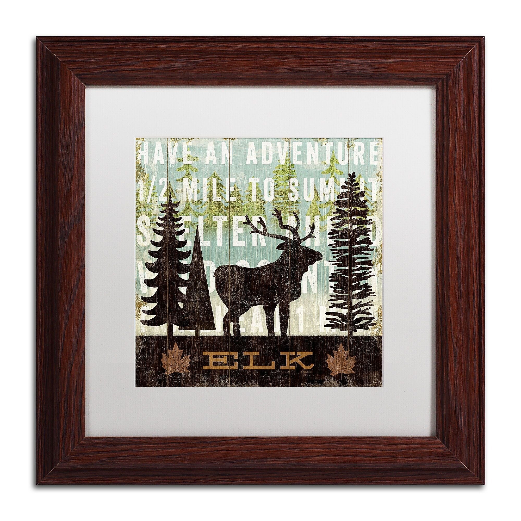 Trademark Fine Art WAP0121-W1111MF "Simple Living Elk" by Michael Mullan 11" x 11" FRM Art, WHT MTD