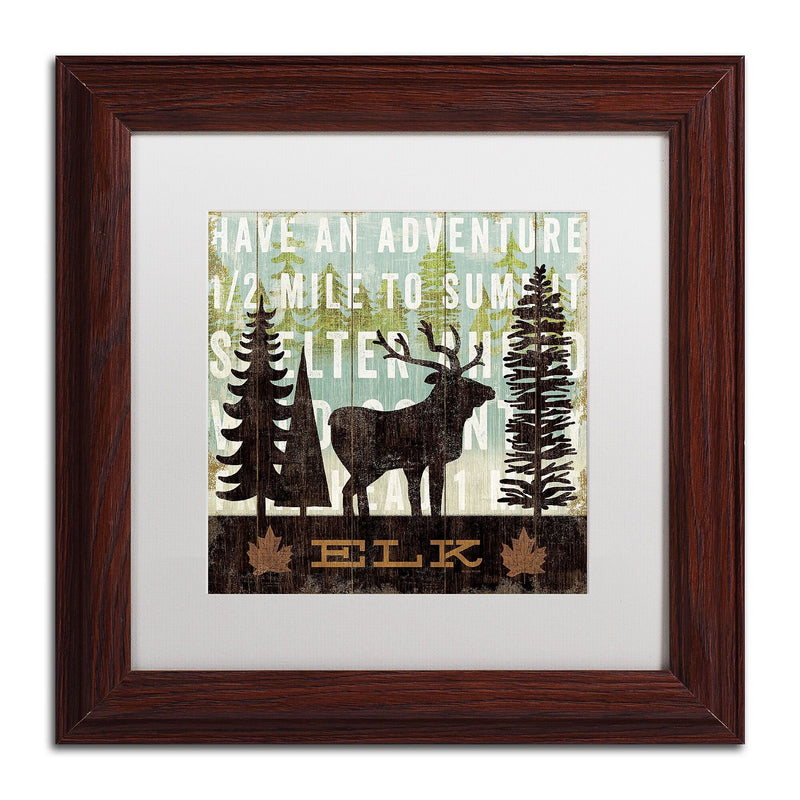 Trademark Fine Art WAP0121-W1111MF "Simple Living Elk" by Michael Mullan 11" x 11" FRM Art, WHT MTD