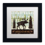 Trademark Fine Art WAP0119-B1111MF Simple Living Moose by Michael Mullan 11x11 FRM Art, WHT MTD
