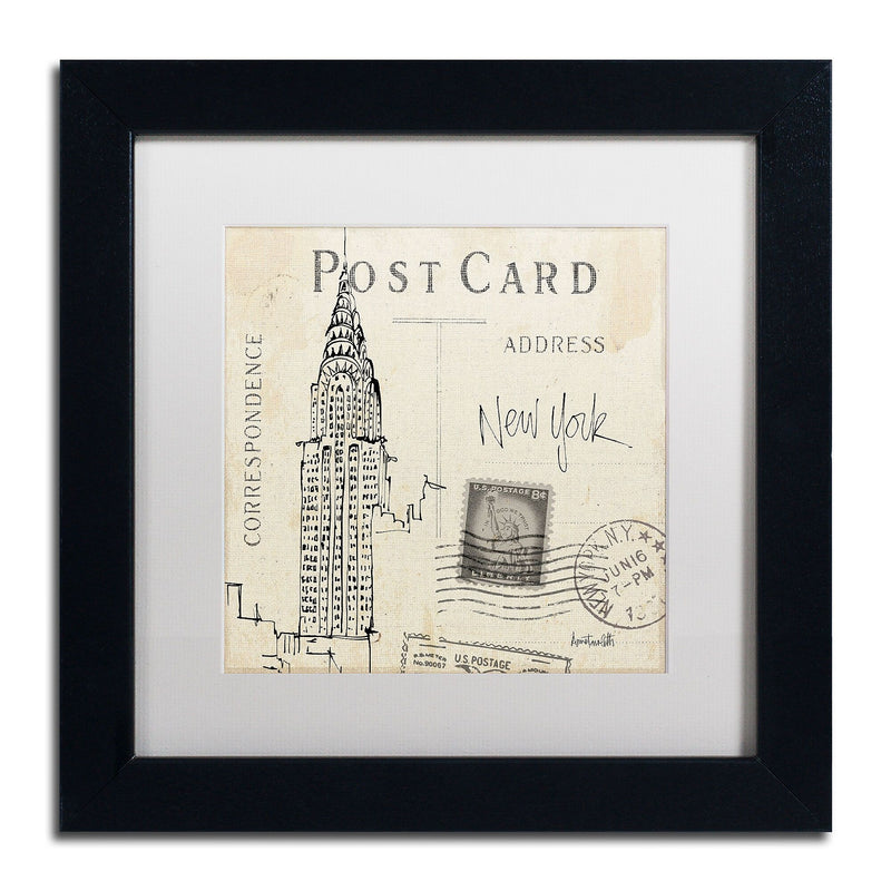 Trademark Fine Art WAP0090-B1111MF Postcard Sketches I by Anne Tavoletti 11x11 FRM Art, WHT MTD