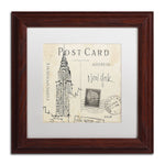 Trademark Fine Art WAP0090-W1111MF Postcard Sketches I' by Anne Tavoletti 11x11 FRM Art, WHT MTD