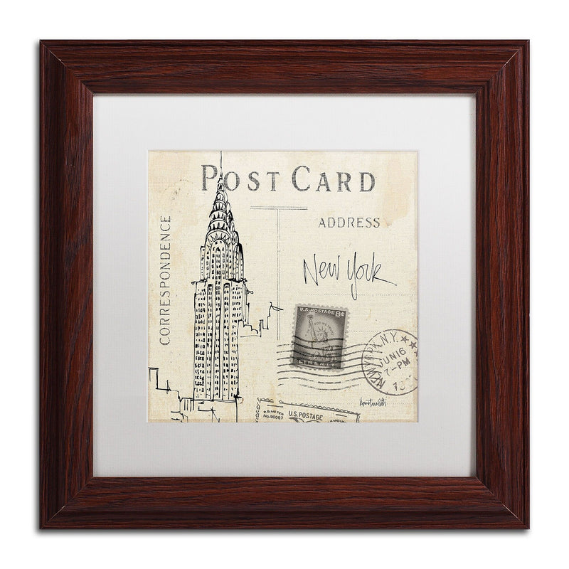 Trademark Fine Art WAP0090-W1111MF Postcard Sketches I' by Anne Tavoletti 11x11 FRM Art, WHT MTD
