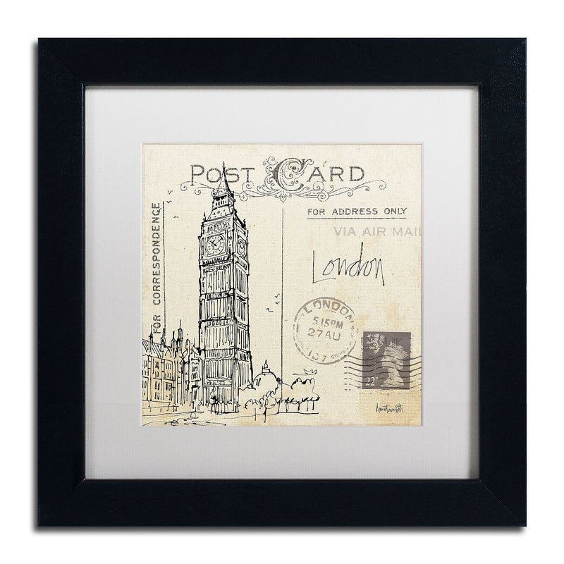 Trademark Fine Art WAP0091-B1111MF Postcard Sketches II by Anne Tavoletti 11x11 FRM Art, WHT MTD