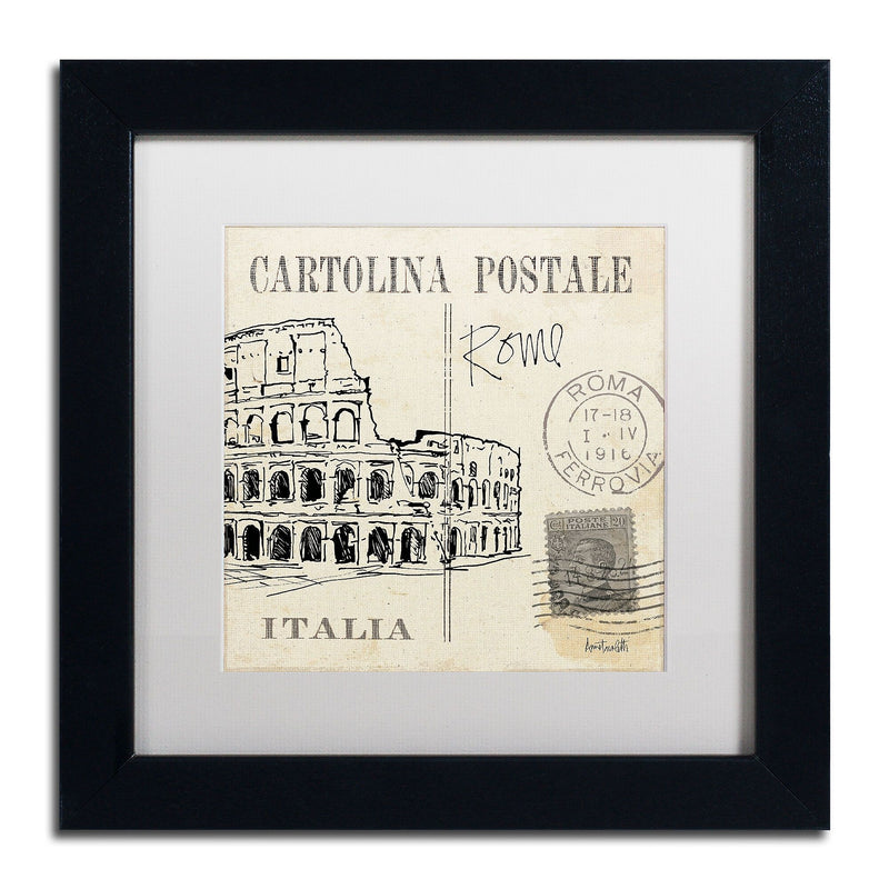 Trademark Fine Art WAP0093-B1111MF Postcard Sketches IV by Anne Tavoletti 11x11 FRM Art, WHT MTD