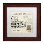 Trademark Fine Art WAP0093-W1111MF Postcard Sketches IV by Anne Tavoletti 11x11 FRM Art, WHT MTD