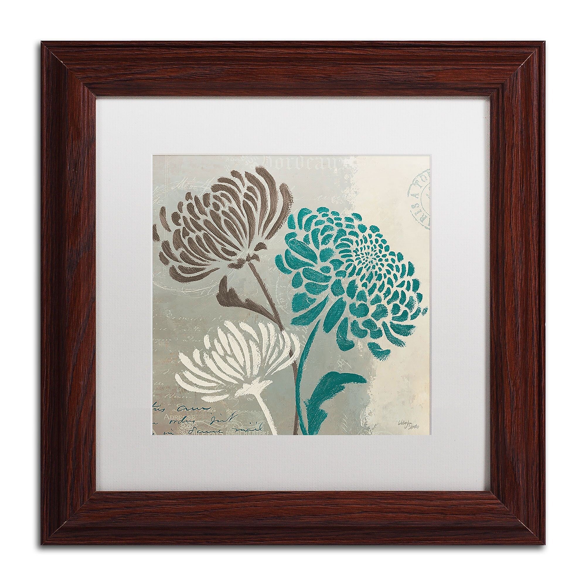 Trademark Fine Art WAP0135-W1111MF Chrysanthemums II by Wellington Studio 11x11 FRM Art, WHT MTD