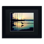 Trademark Fine Art BC0130-B1114BMF Lonely at Sunset by Beata Czyzowska Young 11x14 FRM Art, BLK MTD