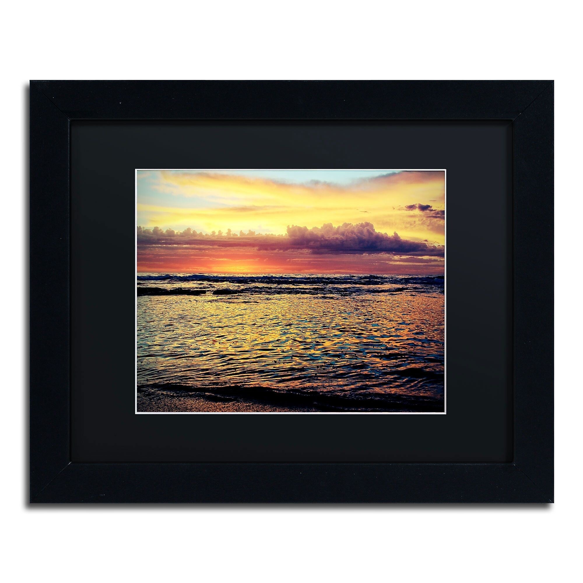 Trademark Fine Art BC0131-B1114BMF Morning Glory by Beata Czyzowska Young 11x14 FRM Art, BLK MTD